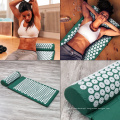 Natural Organic Linen Cotton Acupressure Mat Foot Plastic Spikes Massage Acupressure Mat With Carry Bag